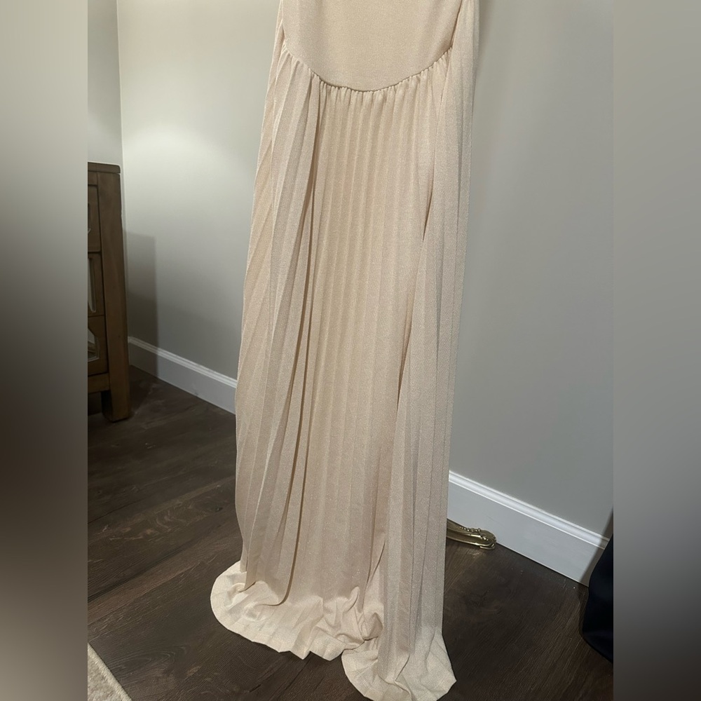 Lioness Field of Dreams Strapless in Oatmeal Maxi Dress Size Small - Picture 10 of 13